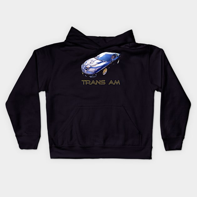 Trans Am - 4th Gen - Black & Gold - Bird Kids Hoodie by MotorPix